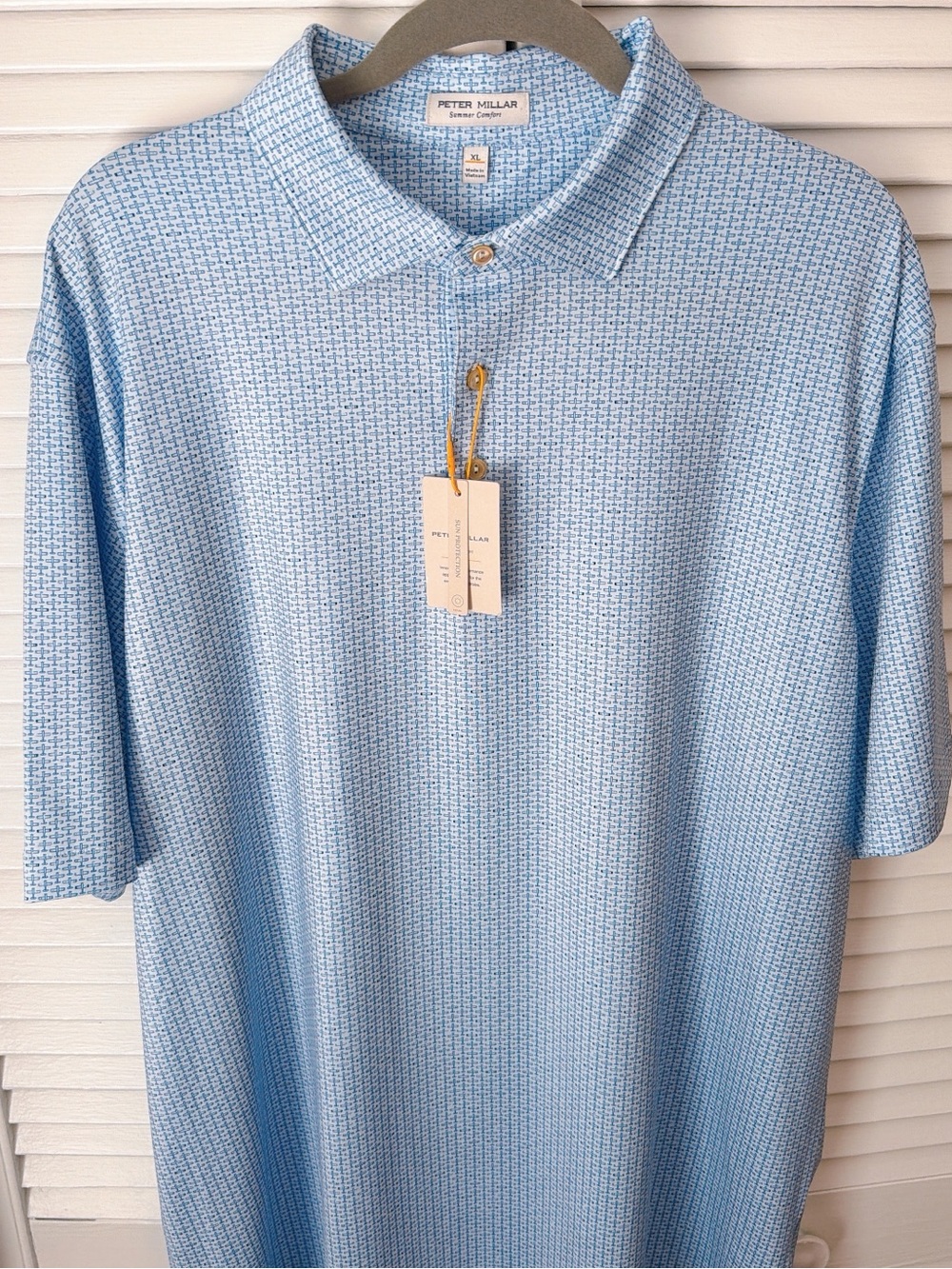 NWT Peter Millar Crown Sport Airplane Print Performance Polo | Men’s XL UPF 50+